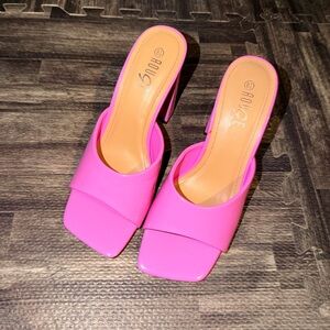 Pink Women's Slide Heel Sandals